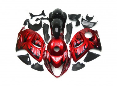 2008-2020 Vibrant Red with Black Flames GSXR 1300 Hayabusa Fairings