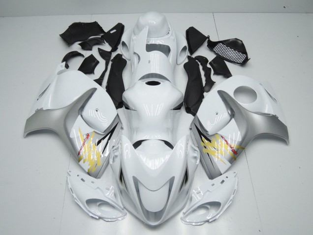 2008-2020 White and Silver GSXR 1300 Hayabusa Fairings