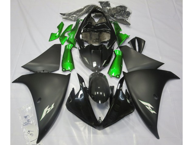 2009-2011 Matte Black & Green R1 Fairings 2009-2011 Matte Black & Green R1 Fairings