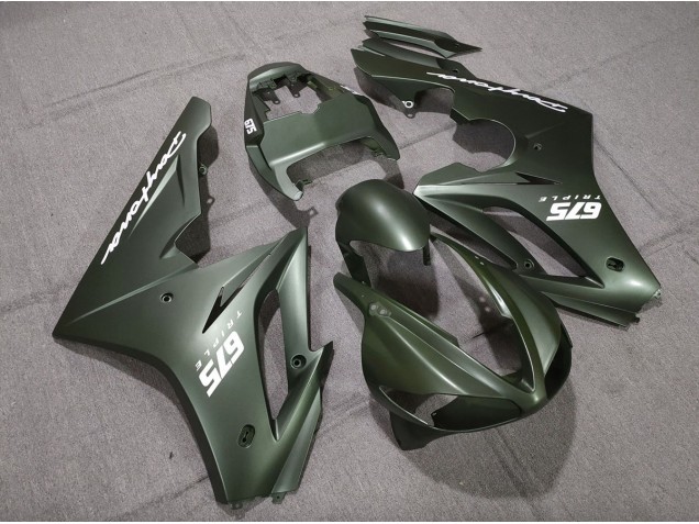 2009-2012 Matte Green White Daytona 675 Fairings 2009-2012 Matte Green White Daytona 675 Fairings