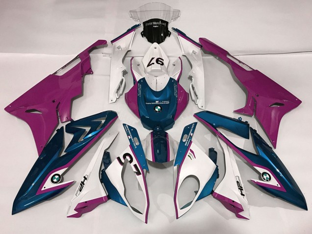 2009-2014 Alien Blue and White S1000RR Fairings
