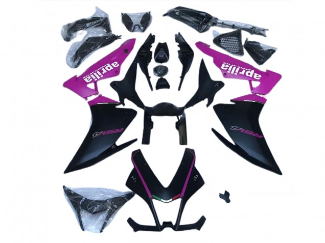2010-2015 Matte Black & Pink RSV4 1000 Fairings 2010-2015 Matte Black & Pink RSV4 1000 Fairings