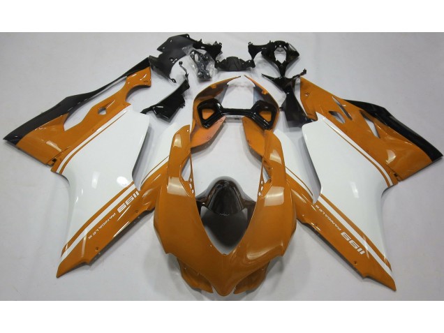 2011-2014 Gloss Orange White and Black Ducati 1199 Fairings