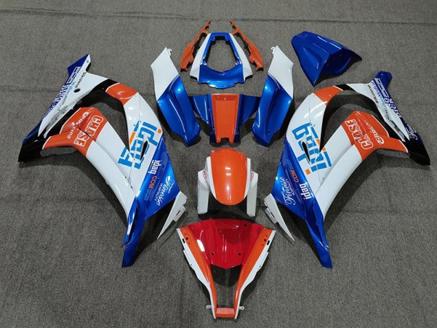 2011-2015 White Blue and Orange ZX10R Fairings 2011-2015 White Blue and Orange ZX10R Fairings