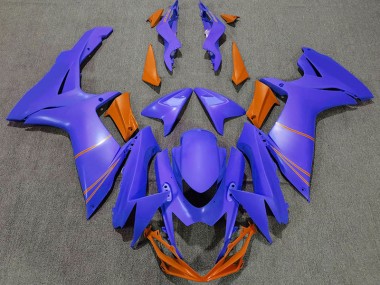 2011-2024 Matte Ocean Blue & Orange GSXR 600-750 Fairings