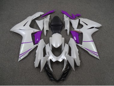 2011-2024 Pearl White and Purple GSXR 600-750 Fairings