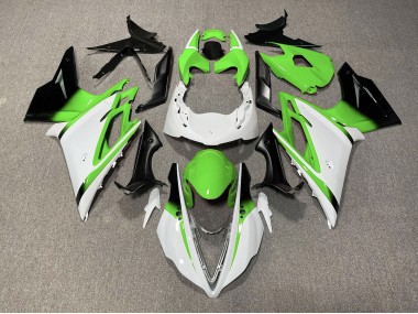 2013-2016 Gloss White and Green Daytona 675 Fairings