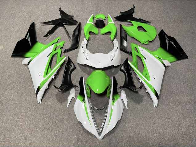 2013-2016 Gloss White and Green Daytona 675 Fairings