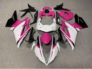 2013-2016 Gloss White and Pink Daytona 675 Fairings