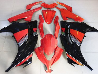 2013-2018 Candy Red and Black Ninja 300 Fairings