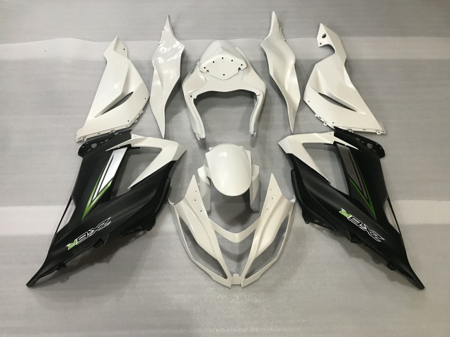 2013-2018 Crystal White & Satin Black ZX6R Fairings 2013-2018 Crystal White & Satin Black ZX6R Fairings
