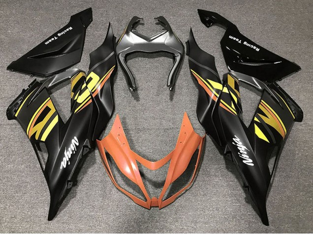 2013-2018 Gloss Black & Orange ZX6R Fairings