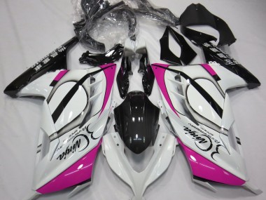 2013-2018 Gloss White & Pink Ninja 300 Fairings