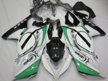 2013-2018 Gloss White and Green Ninja 300 Fairings