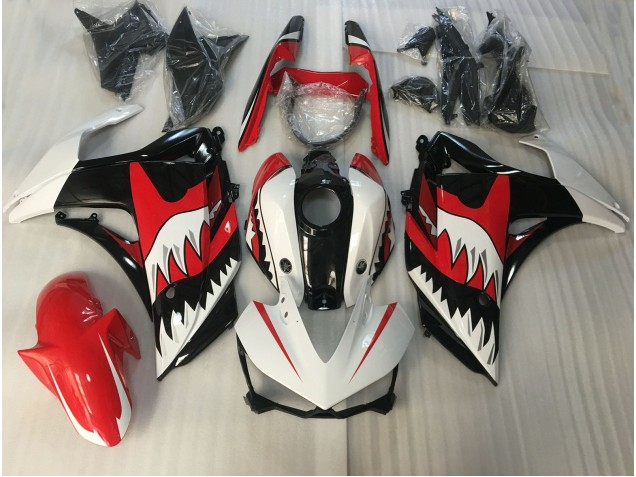 2015-2018 Red and White Shark R3 Fairings 2015-2018 Red and White Shark R3 Fairings