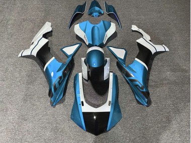 2015-2019 Light Blue & Carbon Fiber Accents R1 Fairings