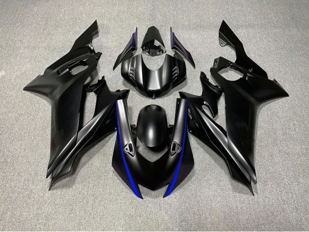 2017-2021 Matte Black & Blue Accents R6 Fairings