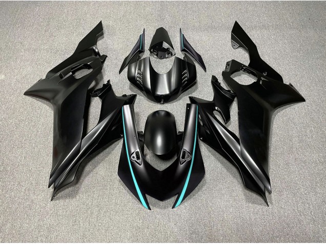 2017-2021 Matte Black & Teal Accents R6 Fairings