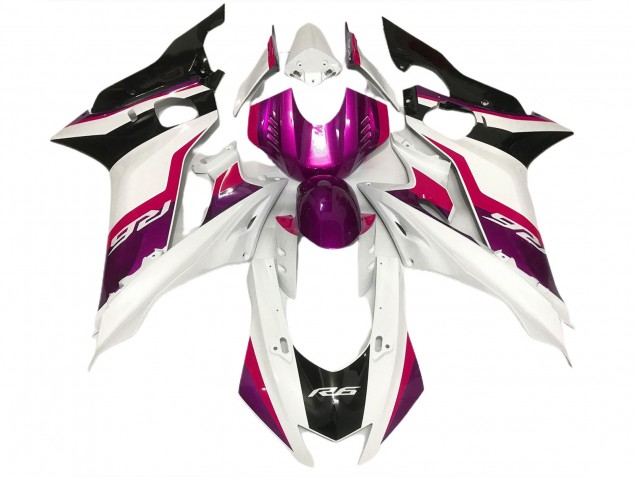 2017-2021 Pink and Gloss White R6 Fairings